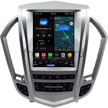 Cadillac SRX 2 2009-2012 (серебряная, глянцевая) Canbox H-Line (Tesla style) 9.7 дюймов 4/64 6622-1312-265 на Android 14 (4G-SIM, DSP, QLed)