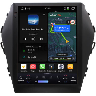Hyundai Santa Fe 3 2012-2018 (для авто с Navi) Canbox H-Line (Tesla style) 9.7 дюймов 6/128 6623-HY240A на Android 14 (4G-SIM, DSP, QLed)