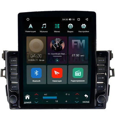 Toyota Corolla (E150) 2006-2013 (черная, без воздуховодов) Canbox H-Line 5611-9094 на Android 10 (4G-SIM, 4/32, DSP, QLed, Tesla)