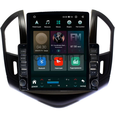 Chevrolet Cruze (2012-2016) (черная, глянцевая) Canbox H-Line 5612-9-425 на Android 10 (4G-SIM, 4/64, DSP, QLed, Tesla)