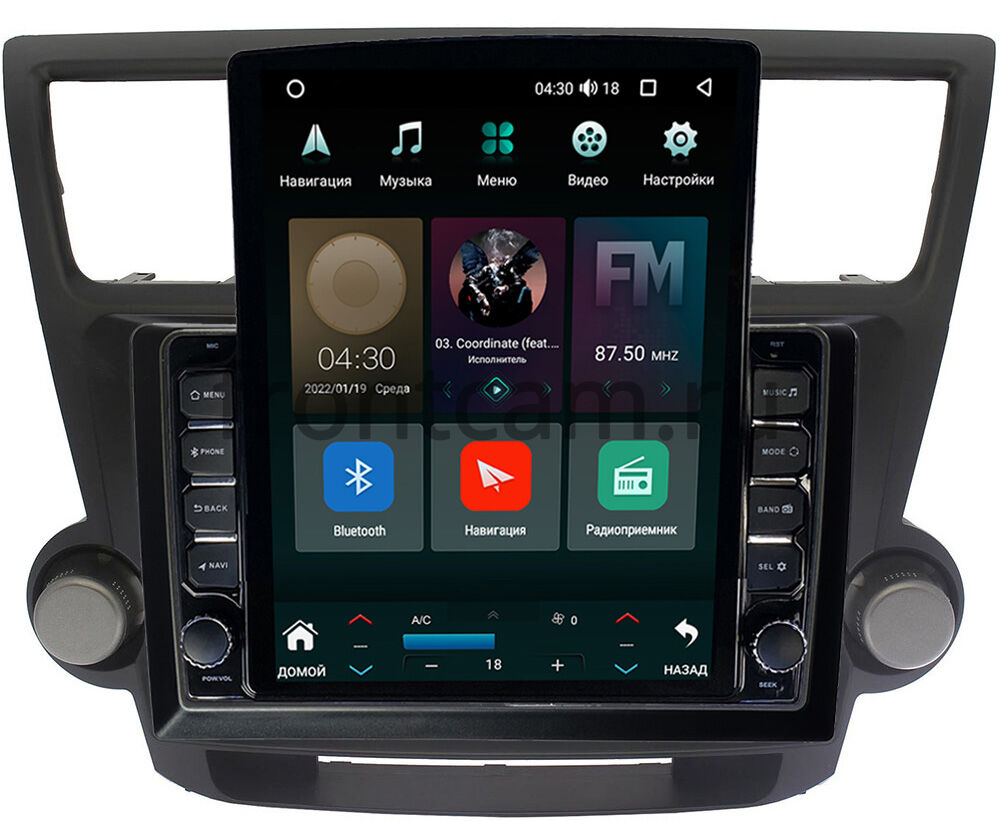 Штатная магнитола Toyota Highlander (U40) 2007-2013 Canbox M-Line 5610-1087  на Android 10 (4G-SIM, 2/32, DSP, QLed, Tesla) Купить в городе Москва